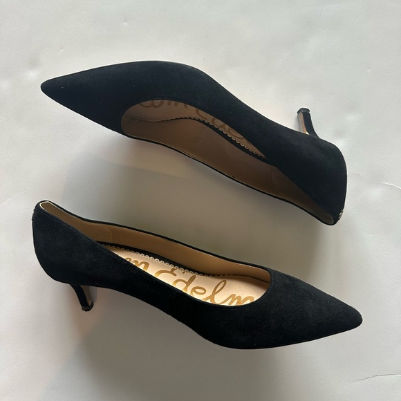 Sam Edelman Dori Suede Kitten Heel Pumps in Black - Picture 8 of 8